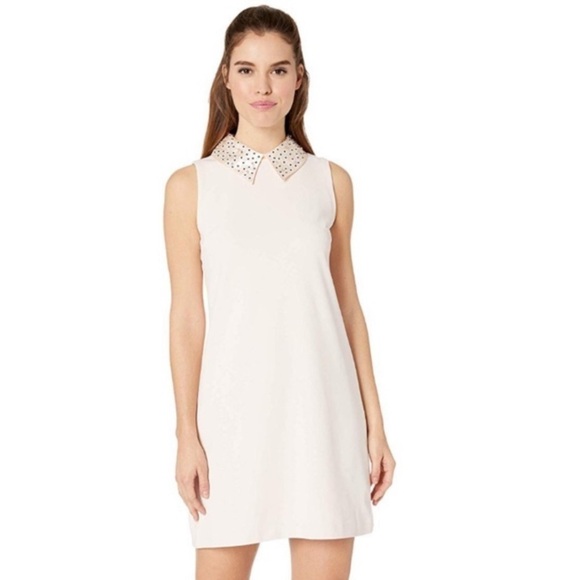 Betsey Johnson Embellished-Collar Shift Dress in Pale Pink Size 6 - Picture 1 of 9